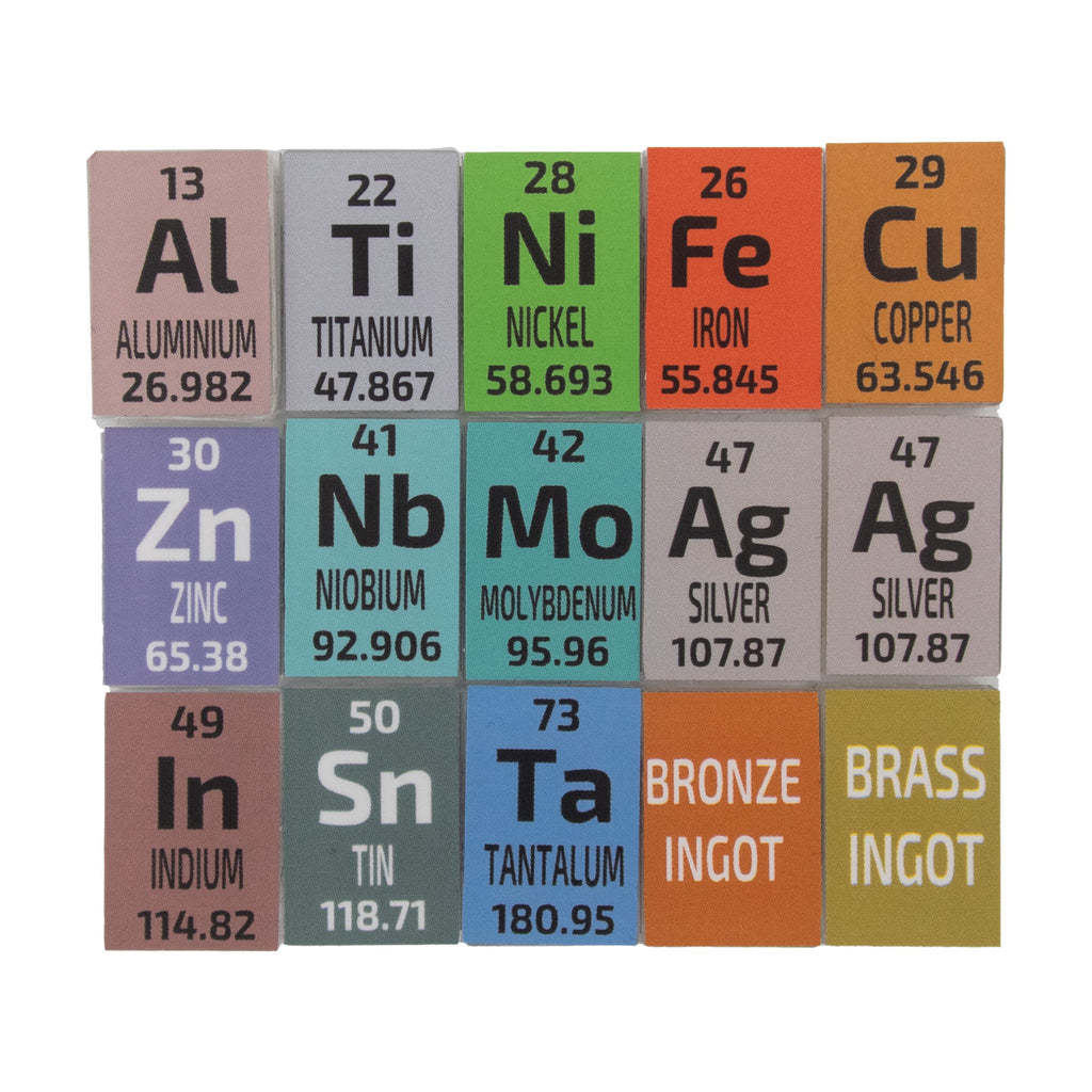 15 x 1 Gram Periodic Element Metal Ingots SILVER x 2, Tantalum