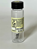 Cerium Metal 99.9% 1 Gram + Shiny under Argon in glass ampoule in Labeled Glass Vial - The Periodic Element Guys