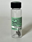 Samarium Metal Dendrites 99.9% 1 Gram + Clean Shiny under Argon in glass ampoule in Labeled Glass Vial - The Periodic Element Guys
