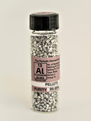 Aluminum Pellets 1 Oz, 31 Grams. 99.99% in New Stand Tall Glass Vial. - The Periodic Element Guys