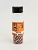 Copper Metal 31.1 Grams 99.9% in our new "Stand Tall" Glass Vials. - The Periodic Element Guys