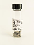Scandium Crystal 3 Grams 99.99% in our new "Stand Tall" Glass Vials. - The Periodic Element Guys