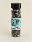 Yttrium Metal Turnings 5 Gram 99.9% Pure  Specimen in our new " Stand Tall " Glass Vile. - The Periodic Element Guys