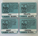 Niobium 99.9%  Foil, Pellets, Ingots, Crystalline Flower,  in our new thick Periodic Element tiles