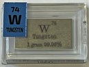Wholesale 12 x 1 Gram Tungsten / Wolfram Ingot 99.95% Pure in Labeled Periodic Element Tiles - The Periodic Element Guys
