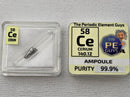 Cerium Metal in Glass ampoule under argon, Clean and Shiny 99.9% in a Periodic Element Tile - The Periodic Element Guys