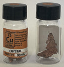 Copper Crystal 99.9% 10 Grams in our fully labeled Glass Vial/Bottle
