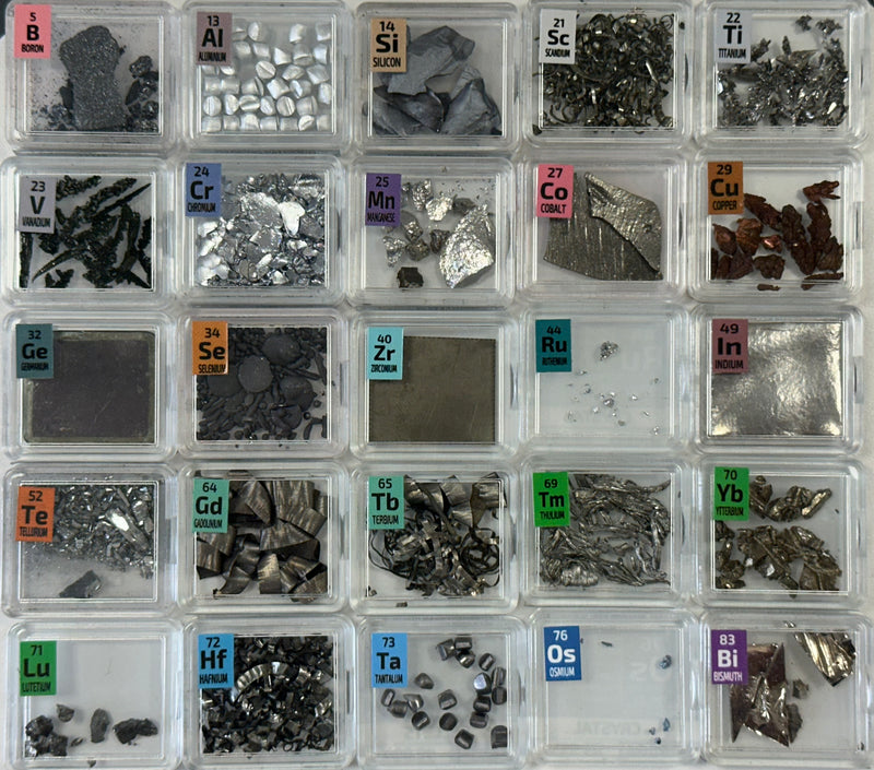 25 Piece Periodic Element Tile Set including Osmium Ruthenium Scandium Titanium Lutetium Terbium