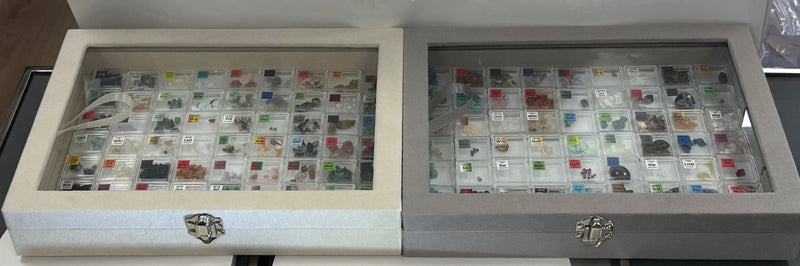 New Ultimate Mineral Gemstone Collection 118 Gem Tiles in 2 Felt Glass Display