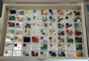 New Ultimate Mineral Gemstone Collection 118 Gem Tiles in 2 Felt Glass Display