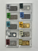 10 x 1 Gram Periodic Element Metal Maple Ingots 2 x SILVER TANTALUM NIOBIUM INDIUM TITANIUM - The Periodic Element Guys