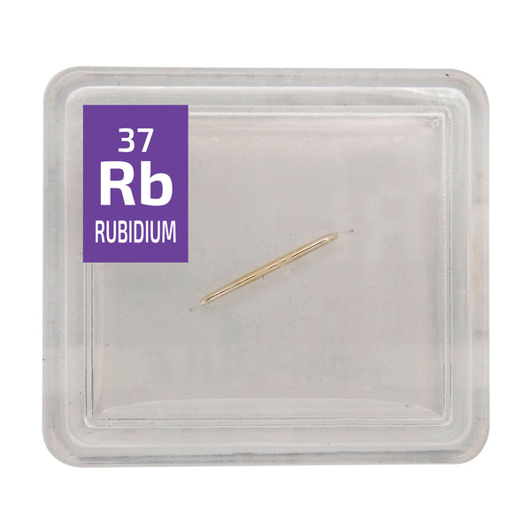 Rubidium Metal Element Sample 15 mg ampoule 99,9% in Periodic Element Tile - The Periodic Element Guys