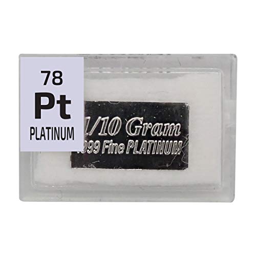 Platinum Bar Ingot(1/10 of a Gram), 99.9% Pure Element Sample in a PEGUYS Periodic Element Tile. - The Periodic Element Guys
