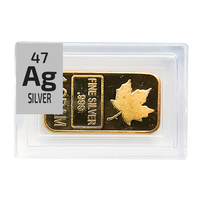 Silver Maple Ingot (Gold Plated) Periodic Element Tile - The Periodic Element Guys
