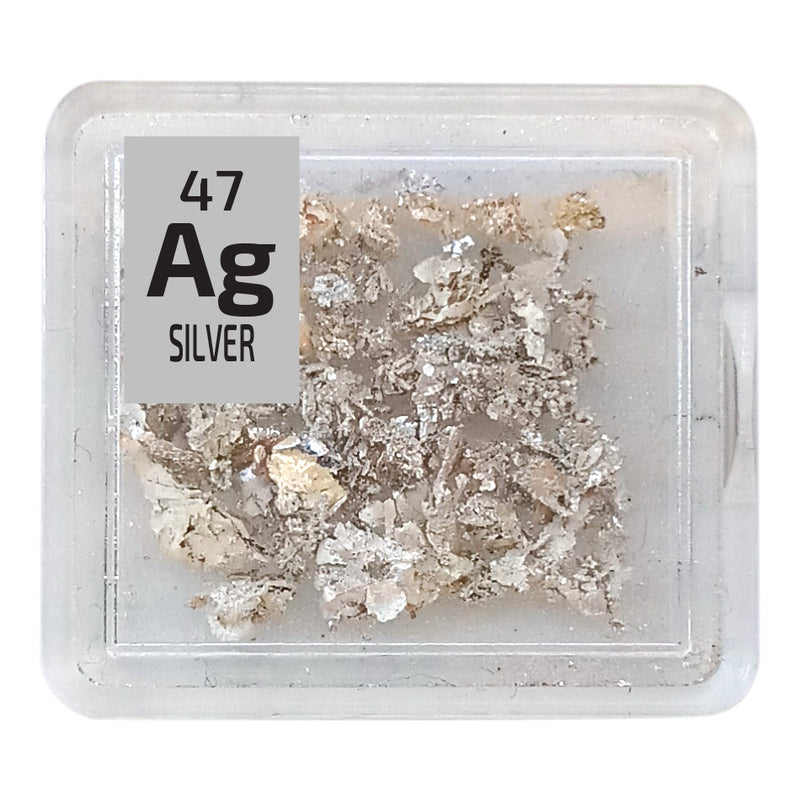 Silver Metal Rare Lab-grown Element Sample - 1g Crystals - Purity: 99.999% - The Periodic Element Guys