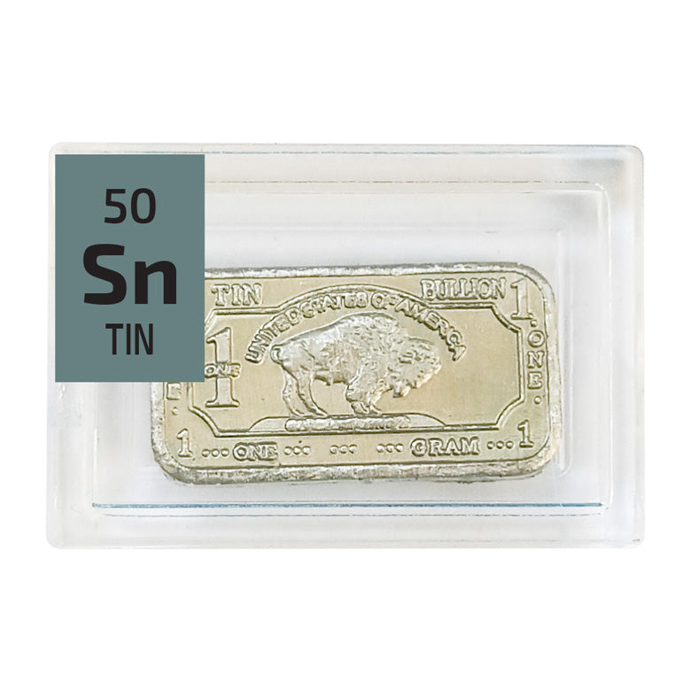 Tin Bullion Ingot Periodic Element Tile - Small - The Periodic Element Guys