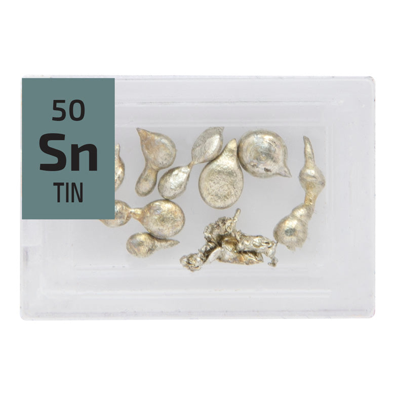 Tin Pellets Periodic Element Tile - Small - The Periodic Element Guys