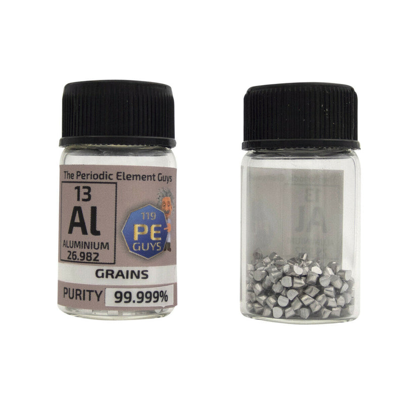 Aluminium Metal Element Sample - 10g Grains - Purity: 99.999% - The Periodic Element Guys