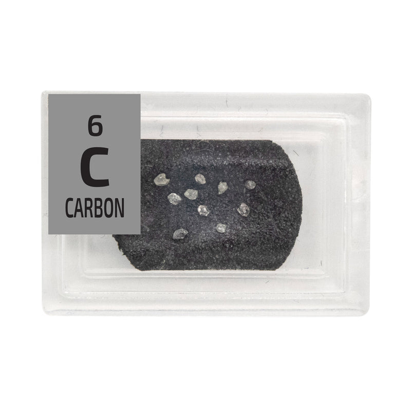 99.9% Pure Carbon Crystalline. Tiny Pure Natural Diamonds In a Periodic Element Tile - Small - The Periodic Element Guys