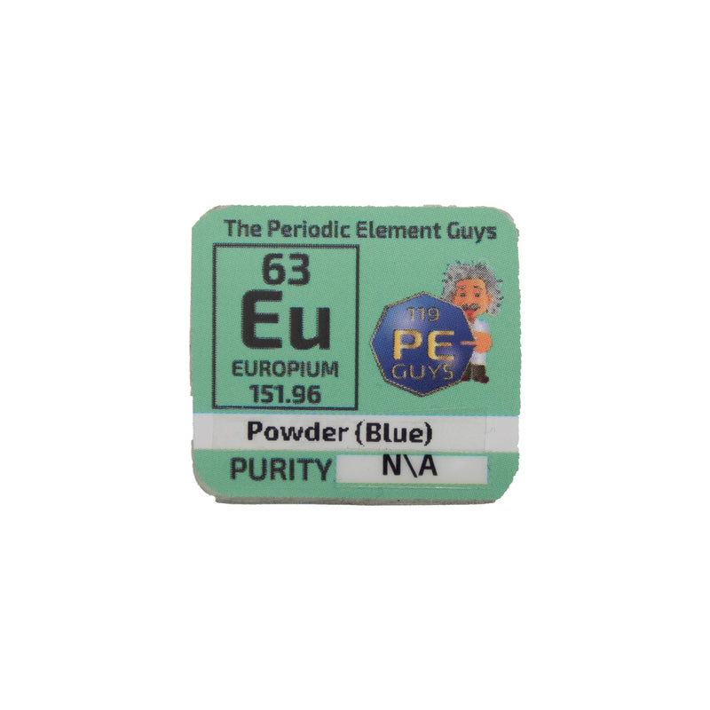 Europium Glow Powder Blue PEGUYS Periodic Element Tile - The Periodic Element Guys