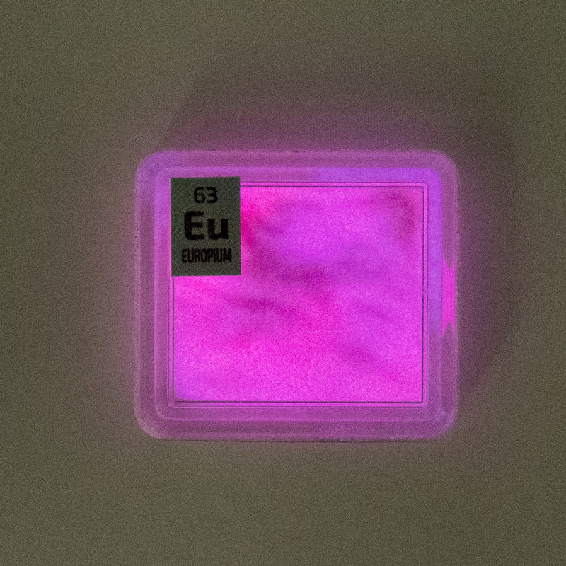Europium Glow Powder Pink PEGUYS Periodic Element Tile - The Periodic Element Guys