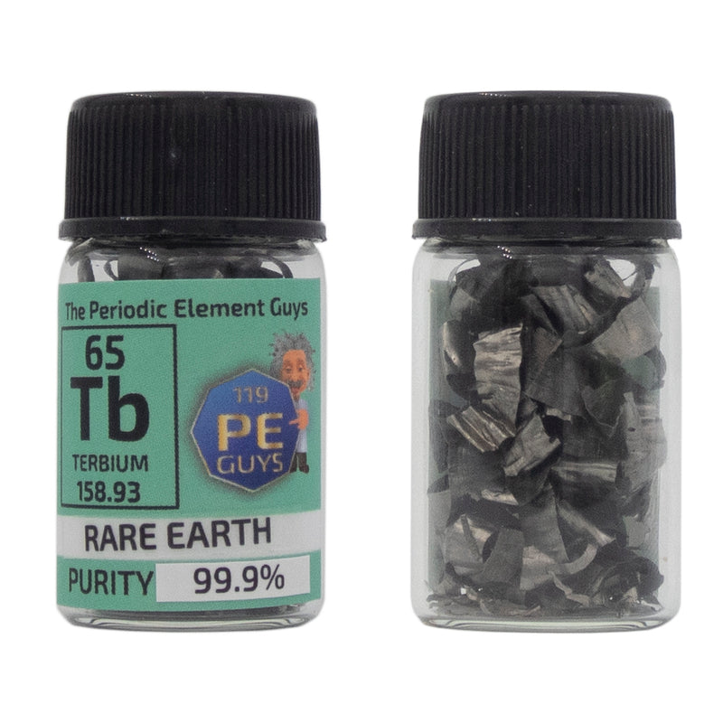 Terbium Metal Element Sample - 2g Turnings - Purity: 99.99% - The Periodic Element Guys