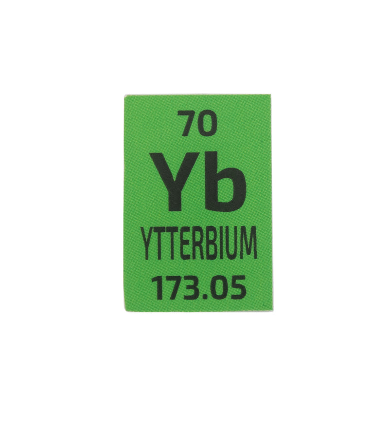 Ytterbium Distilled Dentritic Metal Pieces Mini Periodic Element Tile 99.9% Pure - The Periodic Element Guys