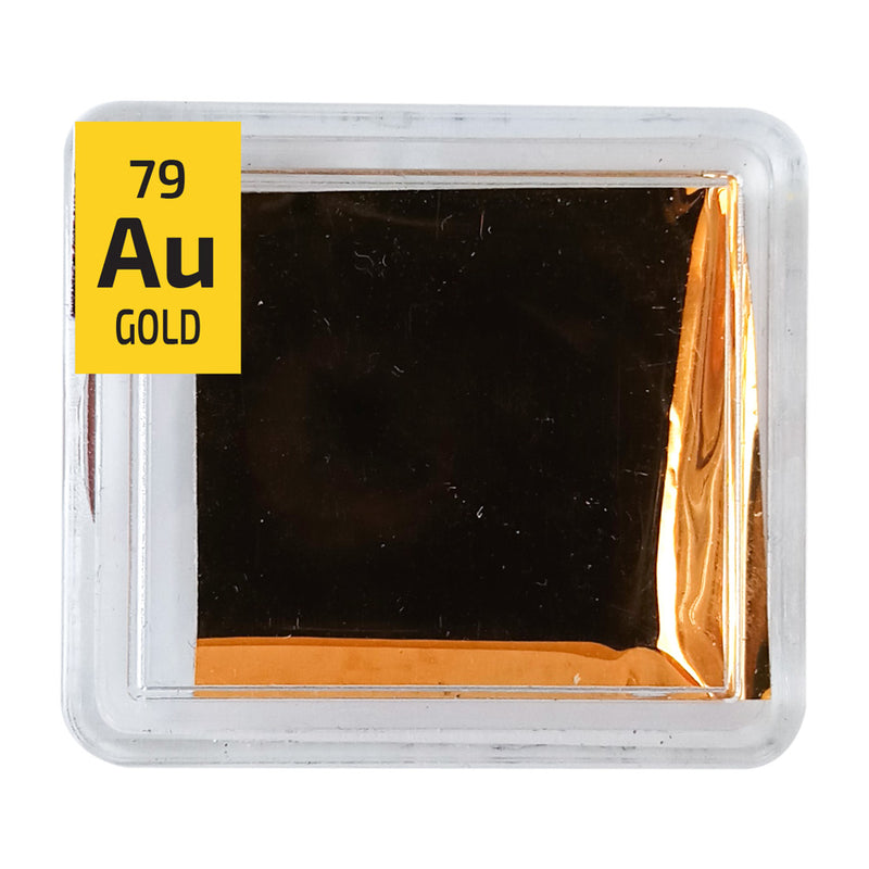 Gold Metal Foil Sample 23.7k Au Gold .971 NASA Surplus heat resistant PEGUYS Periodic Element Tile - The Periodic Element Guys