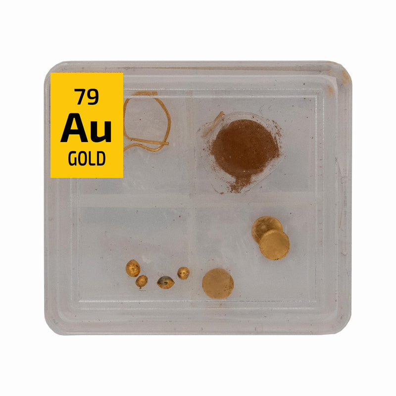Gold Metal Wire Powder Pellets Foil Quad Element Tile Pure - Periodic Table - The Periodic Element Guys