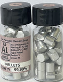 Aluminium Rods / Pellets 99.99% 15 Grams in our Labeled Periodic Element Bottle