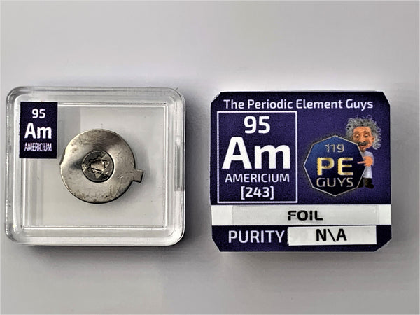 Americium Foil Sample in Periodic Element tile - The Periodic Element Guys