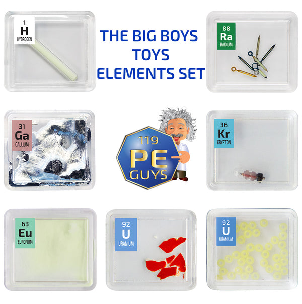 The Big Boys Toys Elements Set 7 x Quality Check Source Periodic Element Tiles - The Periodic Element Guys