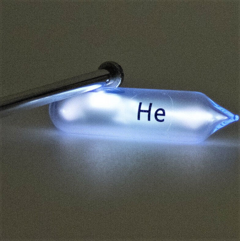 Pure Helium gas Ampoule element 1 sample Low Pressure in labeled glass Vial - The Periodic Element Guys