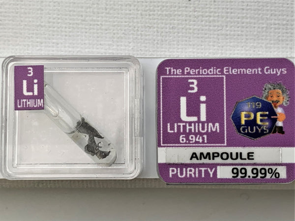 Lithium Metal in oil in Hand made glass ampoule in our new Periodic Element Tiles. - The Periodic Element Guys