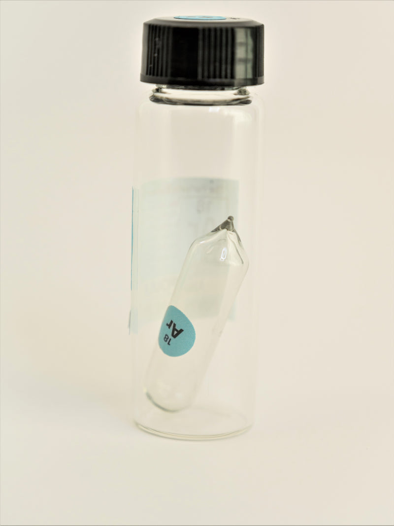 Pure Argon gas Ampoule element 18 sample Low Pressure in labeled tall glass Vial - The Periodic Element Guys