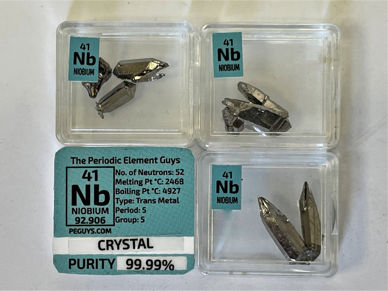 Very Rare Niobium Metal  Crystals 99.99% Pure 2 Grams - 2.8 Grams - The Periodic Element Guys