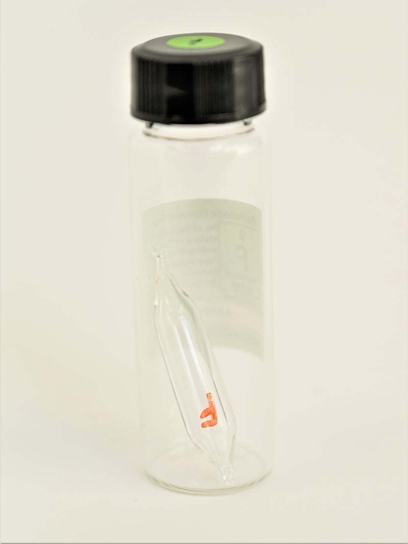 Fluorine Low Pressure Gas Ampoule in New " Stand Tall Glass Vial" - The Periodic Element Guys