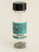 Molybdenum Metal Evaporation Pellets 10 Grams 99.999% Pure  Specimen in our new " Stand Tall " Glass Vile - The Periodic Element Guys