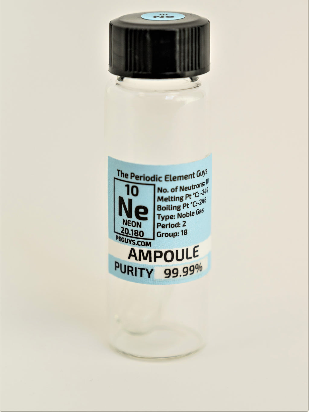 Pure Neon gas Ampoule element 10 sample Low Pressure in labeled tall ...