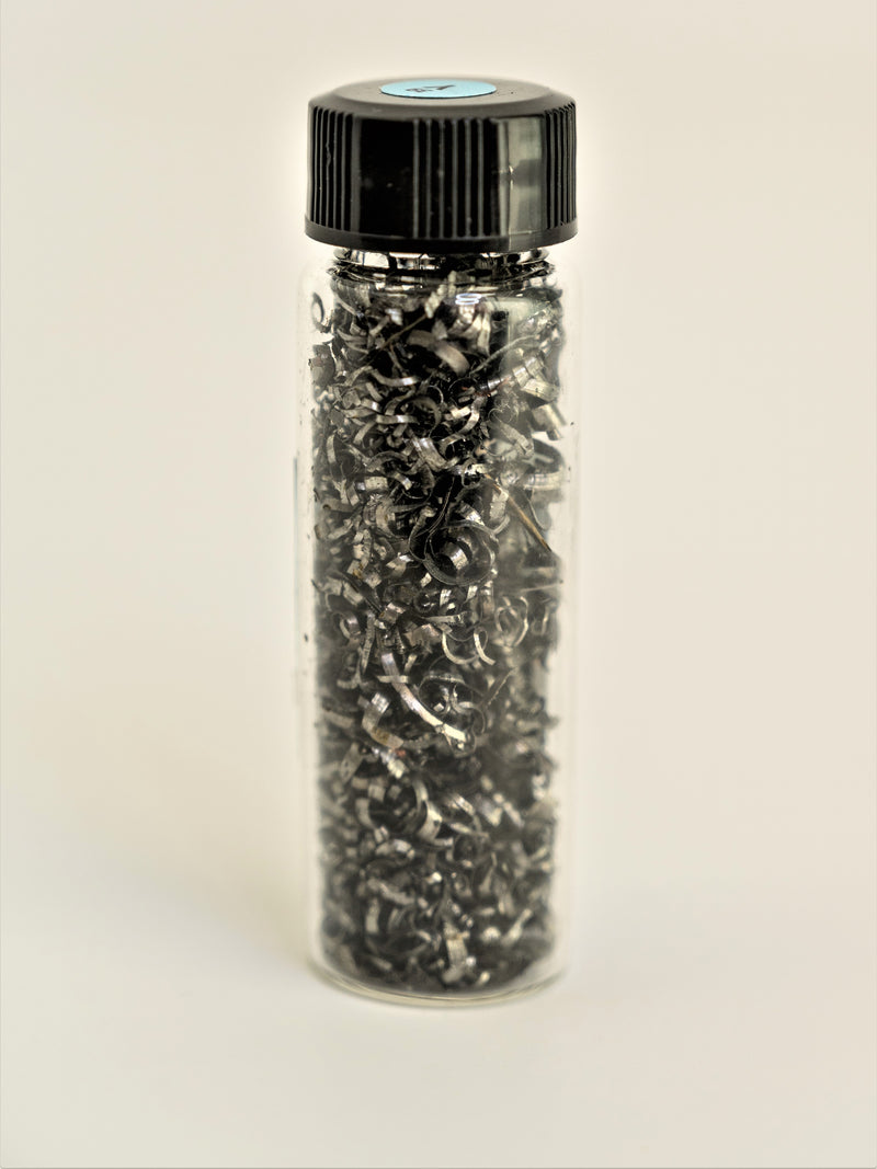 Yttrium Metal Turnings 5 Gram 99.9% Pure  Specimen in our new " Stand Tall " Glass Vile. - The Periodic Element Guys