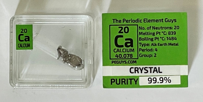 WHOLESALE Calcium Metal Crystal 99.9% in oil in glass ampoule in a Periodic Element Tile - The Periodic Element Guys