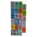 PEGUYS 23 Rare Metal Elements Foil Set in Periodic Element Tiles - The Periodic Element Guys