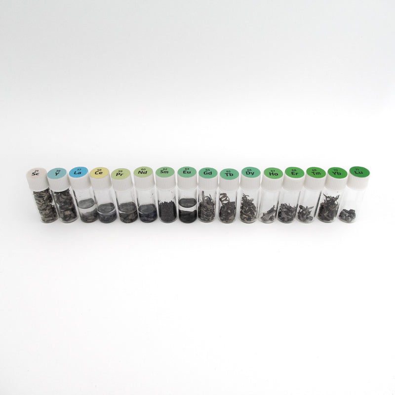 POR-TABLE Rare Earth Metal Element Set 0.5g x 16 Bottles With Acrylic Display - The Periodic Element Guys