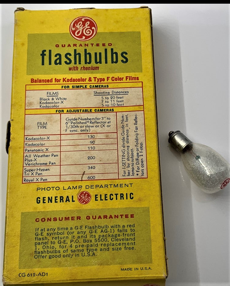 Rhenium Igniter Flashbulbs from our Rare Elements, Vintage Usage Range. - The Periodic Element Guys