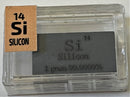 Pure Silicon 1 Gram Ingot Bullion 99.9999% in a labeled Periodic Element Tile - The Periodic Element Guys