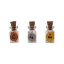 3 Miniature Cork bottles filled with 24K Gold Au .999 Silver Ag & .999 Pure Copper Cu - The Periodic Element Guys