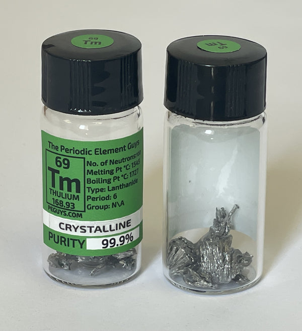 Thulium Metal Crystalline 5 Grams 99.9% in our fully labeled glass Vial/Bottle