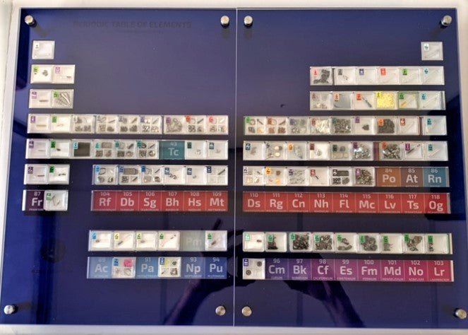 Periodic Element Acrylic Display including 85 of our very best Periodic Element Tiles Collector Edition inc Rhodium Iridium - The Periodic Element Guys