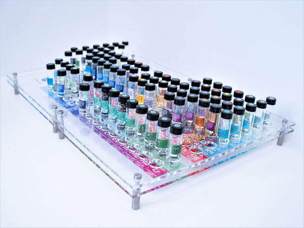 82 periodic table elements samples in New Stand glass vial Deluxe Set with Table