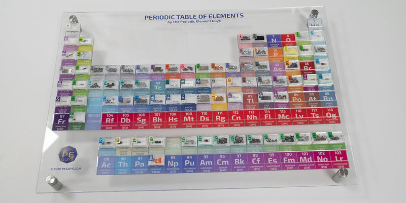 Up to 82 Pure Periodic Element Tiles with Acrylic Stand inc Rhodium Palladium - The Periodic Element Guys